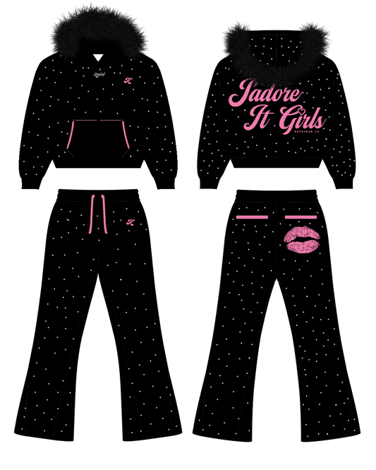 “J'ADORE IT GIRLS” SET - NOIR/ROSE